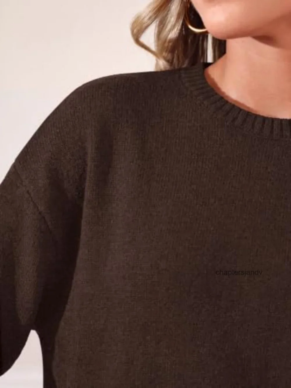Oversized Crewneck Sweater Womens Fall Winter Loose Knit Pullover